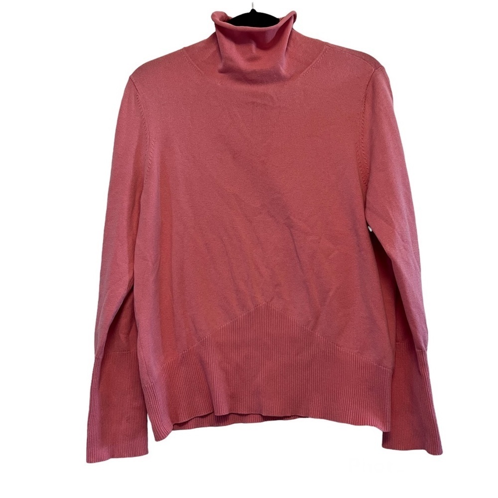 J. Jill Pink Turtleneck Lightweight Silk Sweater